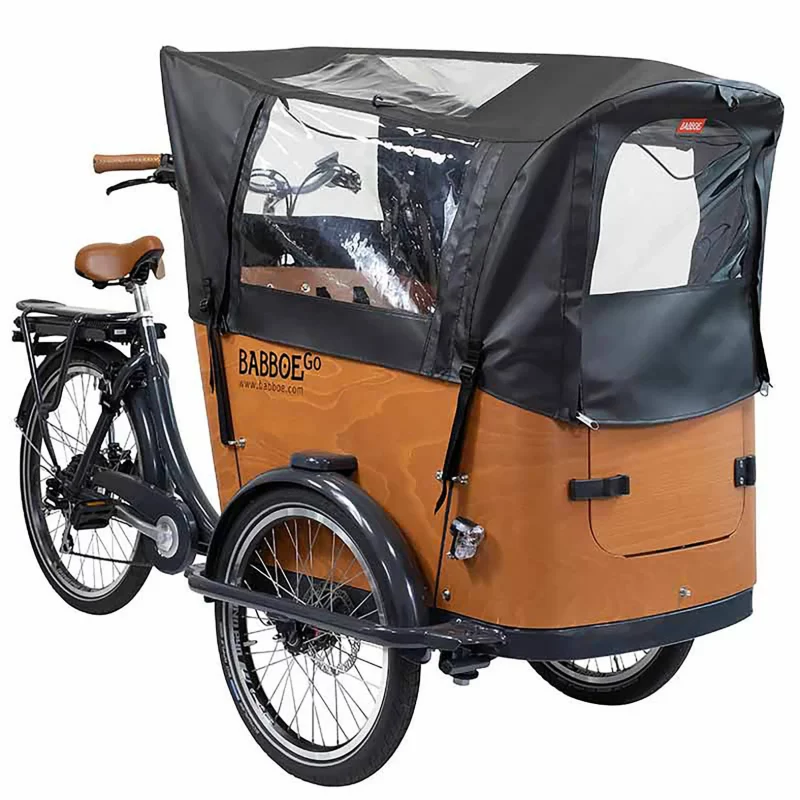 Babboe Regenverdeck schwarz, für Go, PVC